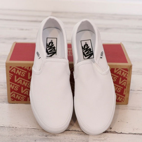 Vans Asher Slip On True White Womens 8 New in  Box - Picture 1 of 8